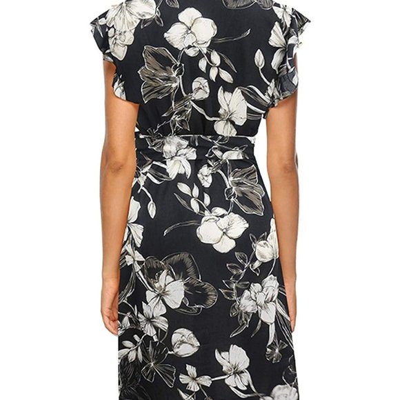 NWT Flutter Sleeve Button A-line Floral Sundress - Picture 4 of 7